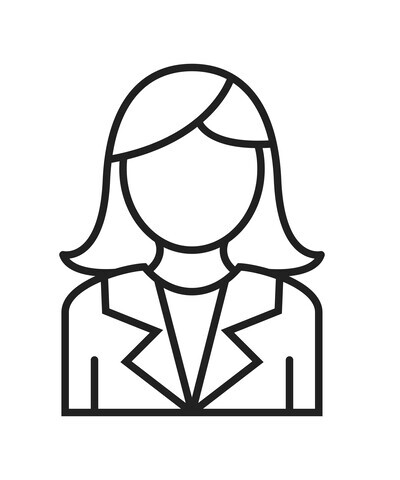 business woman line black icon